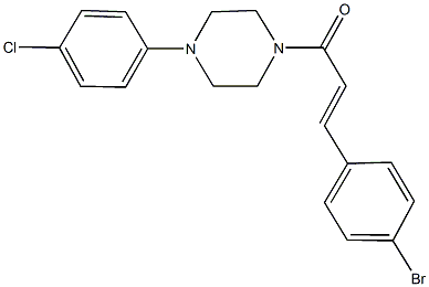 1-[3-(4-bromophenyl)acryloyl]-4-(4-chlorophenyl)piperazine 구조식 이미지