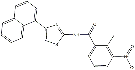 3-nitro-2-methyl-N-[4-(1-naphthyl)-1,3-thiazol-2-yl]benzamide 구조식 이미지