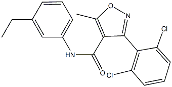 3-(2,6-dichlorophenyl)-N-(3-ethylphenyl)-5-methyl-4-isoxazolecarboxamide 구조식 이미지