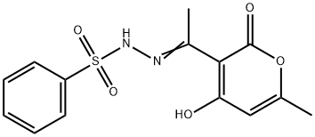 N'-[1-(4-hydroxy-6-methyl-2-oxo-2H-pyran-3-yl)ethylidene]benzenesulfonohydrazide 구조식 이미지