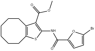 methyl 2-[(5-bromo-2-furoyl)amino]-4,5,6,7,8,9-hexahydrocycloocta[b]thiophene-3-carboxylate Structure