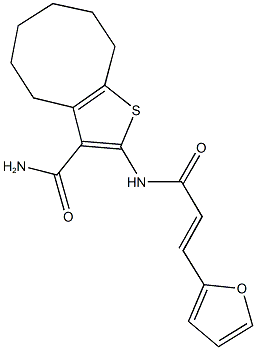 2-{[3-(2-furyl)acryloyl]amino}-4,5,6,7,8,9-hexahydrocycloocta[b]thiophene-3-carboxamide 구조식 이미지
