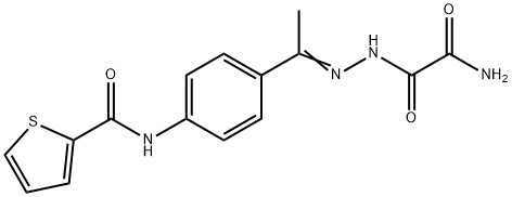 N-(4-{N-[amino(oxo)acetyl]ethanehydrazonoyl}phenyl)-2-thiophenecarboxamide 구조식 이미지