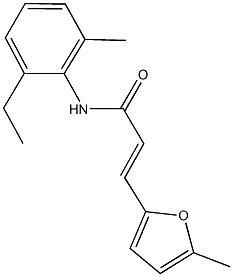 N-(2-ethyl-6-methylphenyl)-3-(5-methyl-2-furyl)acrylamide 구조식 이미지