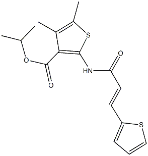 isopropyl 4,5-dimethyl-2-{[3-(2-thienyl)acryloyl]amino}-3-thiophenecarboxylate 구조식 이미지