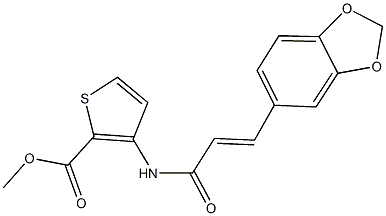 methyl 3-{[3-(1,3-benzodioxol-5-yl)acryloyl]amino}-2-thiophenecarboxylate Structure