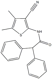 N-(3-cyano-4,5-dimethyl-2-thienyl)-2,2-diphenylacetamide 구조식 이미지