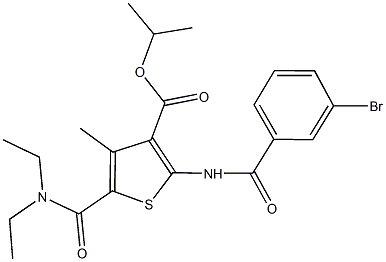 isopropyl 2-[(3-bromobenzoyl)amino]-5-[(diethylamino)carbonyl]-4-methyl-3-thiophenecarboxylate 구조식 이미지