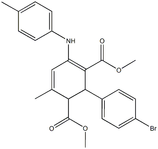 dimethyl 2-(4-bromophenyl)-6-methyl-4-(4-toluidino)-3,5-cyclohexadiene-1,3-dicarboxylate Structure