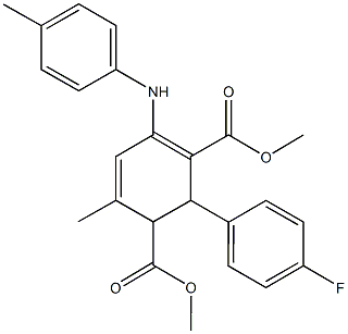 dimethyl 2-(4-fluorophenyl)-6-methyl-4-(4-toluidino)-3,5-cyclohexadiene-1,3-dicarboxylate 구조식 이미지