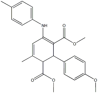 dimethyl 2-(4-methoxyphenyl)-6-methyl-4-(4-toluidino)-3,5-cyclohexadiene-1,3-dicarboxylate 구조식 이미지
