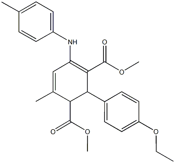 dimethyl 2-(4-ethoxyphenyl)-6-methyl-4-(4-toluidino)-3,5-cyclohexadiene-1,3-dicarboxylate Structure