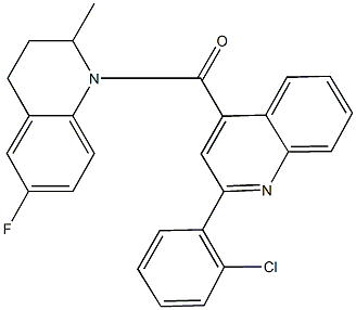 1-{[2-(2-chlorophenyl)-4-quinolinyl]carbonyl}-6-fluoro-2-methyl-1,2,3,4-tetrahydroquinoline 구조식 이미지