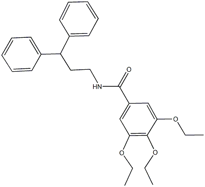 N-(3,3-diphenylpropyl)-3,4,5-triethoxybenzamide 구조식 이미지