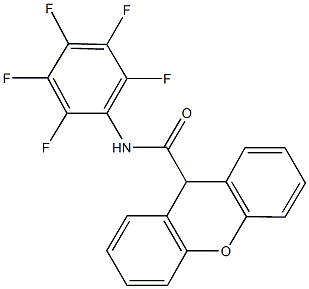 N-(2,3,4,5,6-pentafluorophenyl)-9H-xanthene-9-carboxamide 구조식 이미지