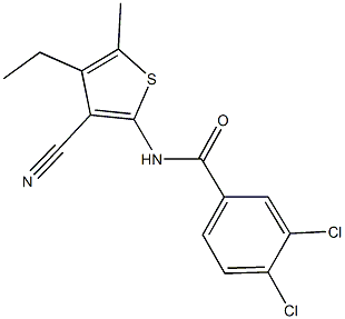 3,4-dichloro-N-(3-cyano-4-ethyl-5-methyl-2-thienyl)benzamide Structure
