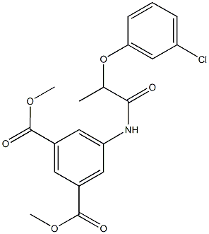 dimethyl 5-{[2-(3-chlorophenoxy)propanoyl]amino}isophthalate Structure