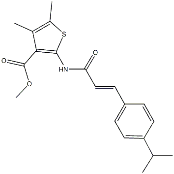 methyl 2-{[3-(4-isopropylphenyl)acryloyl]amino}-4,5-dimethyl-3-thiophenecarboxylate Structure