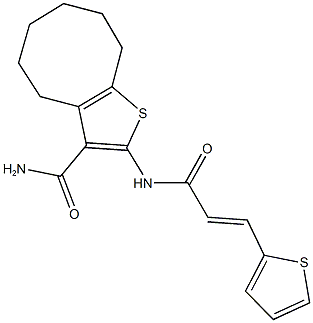 2-{[3-(2-thienyl)acryloyl]amino}-4,5,6,7,8,9-hexahydrocycloocta[b]thiophene-3-carboxamide Structure