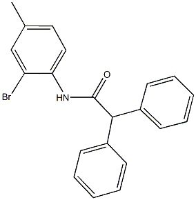 N-(2-bromo-4-methylphenyl)-2,2-diphenylacetamide 구조식 이미지