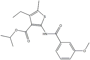 isopropyl 4-ethyl-2-[(3-methoxybenzoyl)amino]-5-methyl-3-thiophenecarboxylate 구조식 이미지