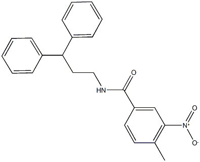 N-(3,3-diphenylpropyl)-3-nitro-4-methylbenzamide 구조식 이미지