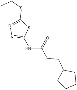 3-cyclopentyl-N-[5-(ethylsulfanyl)-1,3,4-thiadiazol-2-yl]propanamide Structure