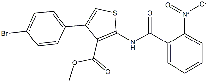 methyl 4-(4-bromophenyl)-2-({2-nitrobenzoyl}amino)-3-thiophenecarboxylate Structure