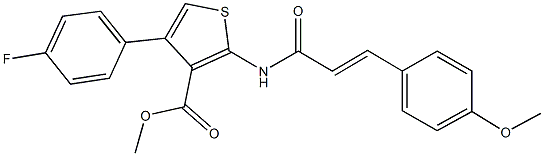 methyl 4-(4-fluorophenyl)-2-{[3-(4-methoxyphenyl)acryloyl]amino}-3-thiophenecarboxylate 구조식 이미지