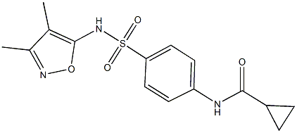N-(4-{[(3,4-dimethyl-5-isoxazolyl)amino]sulfonyl}phenyl)cyclopropanecarboxamide Structure