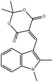 5-[(1,2-dimethyl-1H-indol-3-yl)methylene]-2,2-dimethyl-1,3-dioxane-4,6-dione 구조식 이미지
