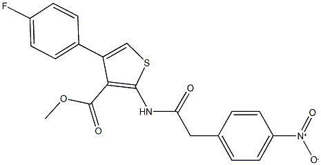 methyl 4-(4-fluorophenyl)-2-[({4-nitrophenyl}acetyl)amino]-3-thiophenecarboxylate 구조식 이미지
