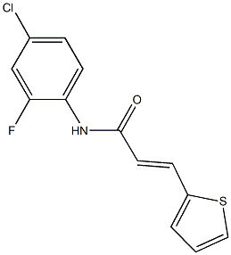 N-(4-chloro-2-fluorophenyl)-3-(2-thienyl)acrylamide 구조식 이미지