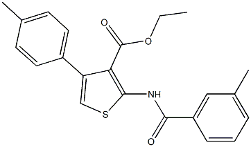 ethyl 2-[(3-methylbenzoyl)amino]-4-(4-methylphenyl)-3-thiophenecarboxylate 구조식 이미지