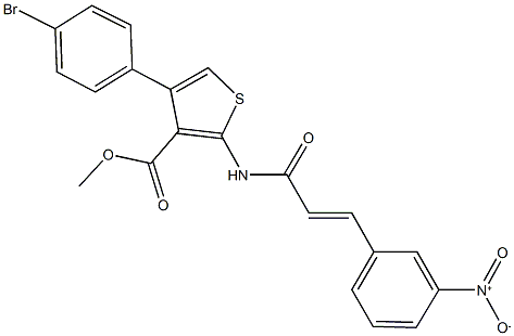 methyl 4-(4-bromophenyl)-2-[(3-{3-nitrophenyl}acryloyl)amino]-3-thiophenecarboxylate Structure