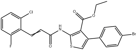 ethyl 4-(4-bromophenyl)-2-{[3-(2-chloro-6-fluorophenyl)acryloyl]amino}-3-thiophenecarboxylate 구조식 이미지