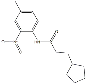 3-cyclopentyl-N-{2-nitro-4-methylphenyl}propanamide 구조식 이미지