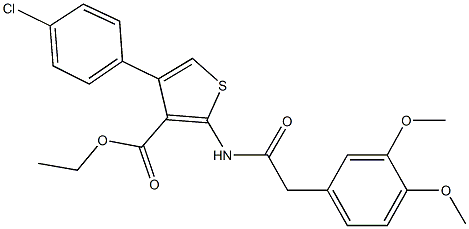 ethyl 4-(4-chlorophenyl)-2-{[(3,4-dimethoxyphenyl)acetyl]amino}-3-thiophenecarboxylate Structure