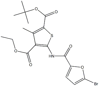 2-tert-butyl 4-ethyl 5-[(5-bromo-2-furoyl)amino]-3-methyl-2,4-thiophenedicarboxylate Structure