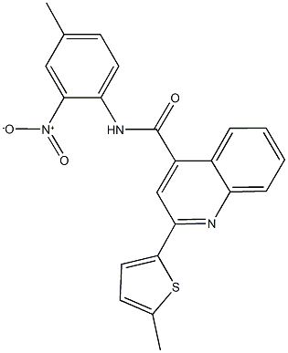 N-{2-nitro-4-methylphenyl}-2-(5-methyl-2-thienyl)-4-quinolinecarboxamide 구조식 이미지