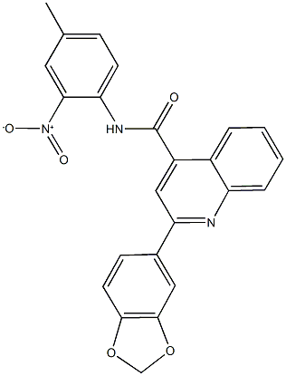 2-(1,3-benzodioxol-5-yl)-N-{2-nitro-4-methylphenyl}-4-quinolinecarboxamide Structure