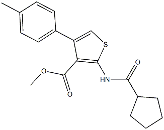 methyl 2-[(cyclopentylcarbonyl)amino]-4-(4-methylphenyl)-3-thiophenecarboxylate Structure