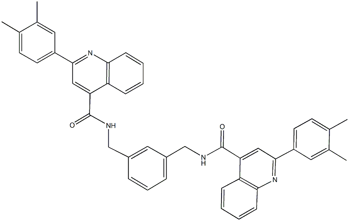 2-(3,4-dimethylphenyl)-N-{3-[({[2-(3,4-dimethylphenyl)-4-quinolinyl]carbonyl}amino)methyl]benzyl}-4-quinolinecarboxamide 구조식 이미지