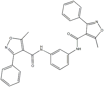 5-methyl-N-(3-{[(5-methyl-3-phenyl-4-isoxazolyl)carbonyl]amino}phenyl)-3-phenyl-4-isoxazolecarboxamide 구조식 이미지