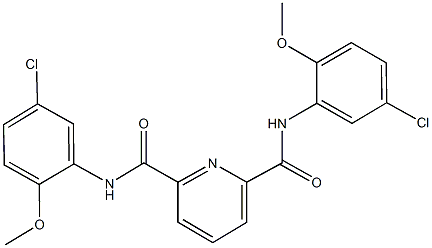 N~2~,N~6~-bis(5-chloro-2-methoxyphenyl)-2,6-pyridinedicarboxamide 구조식 이미지