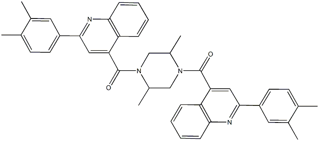 2-(3,4-dimethylphenyl)-4-[(4-{[2-(3,4-dimethylphenyl)-4-quinolinyl]carbonyl}-2,5-dimethyl-1-piperazinyl)carbonyl]quinoline Structure