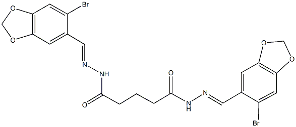 N'~1~,N'~5~-bis[(6-bromo-1,3-benzodioxol-5-yl)methylene]pentanedihydrazide 구조식 이미지