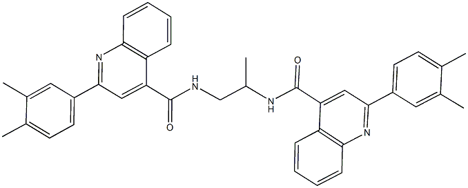 2-(3,4-dimethylphenyl)-N-[2-({[2-(3,4-dimethylphenyl)-4-quinolinyl]carbonyl}amino)-1-methylethyl]-4-quinolinecarboxamide 구조식 이미지