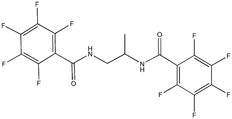 2,3,4,5,6-pentafluoro-N-{1-methyl-2-[(2,3,4,5,6-pentafluorobenzoyl)amino]ethyl}benzamide 구조식 이미지