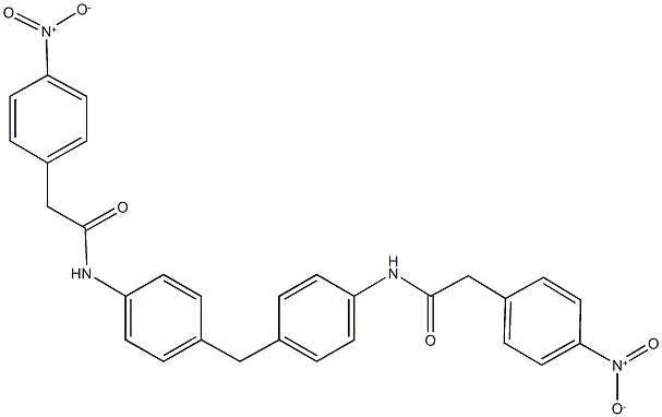 2-{4-nitrophenyl}-N-(4-{4-[({4-nitrophenyl}acetyl)amino]benzyl}phenyl)acetamide 구조식 이미지